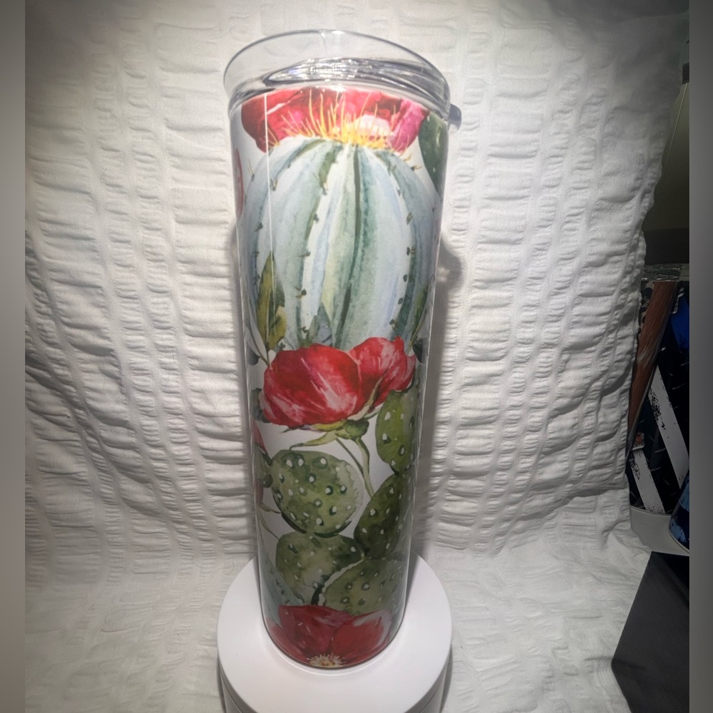 Custom Sublimation Tumbler Cactus Cacti Watercolor Women 20oz